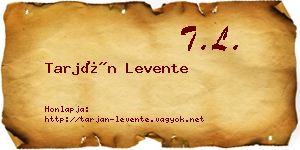 Tarján Levente névjegykártya